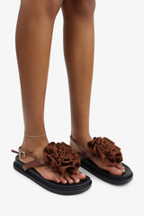 MAKE IT BIG - Crochet Flower, Black Base, Statement Slides
