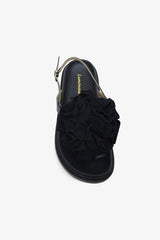 MAKE IT BIG - Crochet Flower, Black Base, Statement Slides