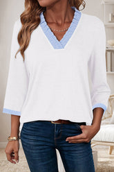 Shift Striped Three Quarter Length Sleeve T-Shirts