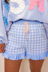 Plaid Cotton Shorts High Waist Shift Casual Summer