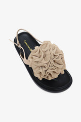 MAKE IT BIG - Crochet Flower, Black Base, Statement Slides