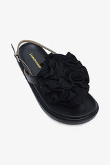 MAKE IT BIG - Crochet Flower, Black Base, Statement Slides