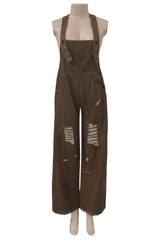 Southern Country distressed washed denim overall