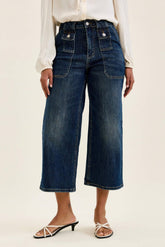 Judy Blue Jeans - HW Wide Crop Utility & Patch Pocket