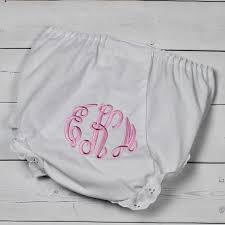 Monogram Blanks - Diaper Cover Eyelet Panty, Double Seated
