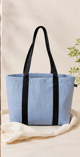 Navy Preppy Stripe ~WIPEABLE~ Little Mama Tote | Mint