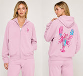 Patchwork Lobster zip front