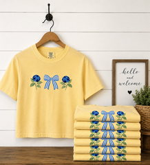 Buttercream crop w/ Hydrangeas/Bows