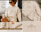 WHEELS UP BEIGE MOCK NECK