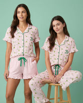 3-Piece - Extra Dirty Martini Frilly PJ Set w/ Bonus Shorts