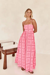 PINK back-cut halter dress