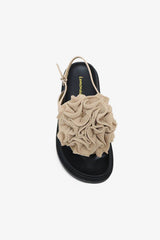 MAKE IT BIG - Crochet Flower, Black Base, Statement Slides