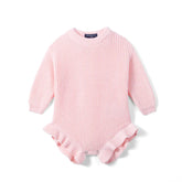 100% Cotton Ruffle Baby Girl Knit Romper