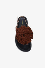MAKE IT BIG - Crochet Flower, Black Base, Statement Slides