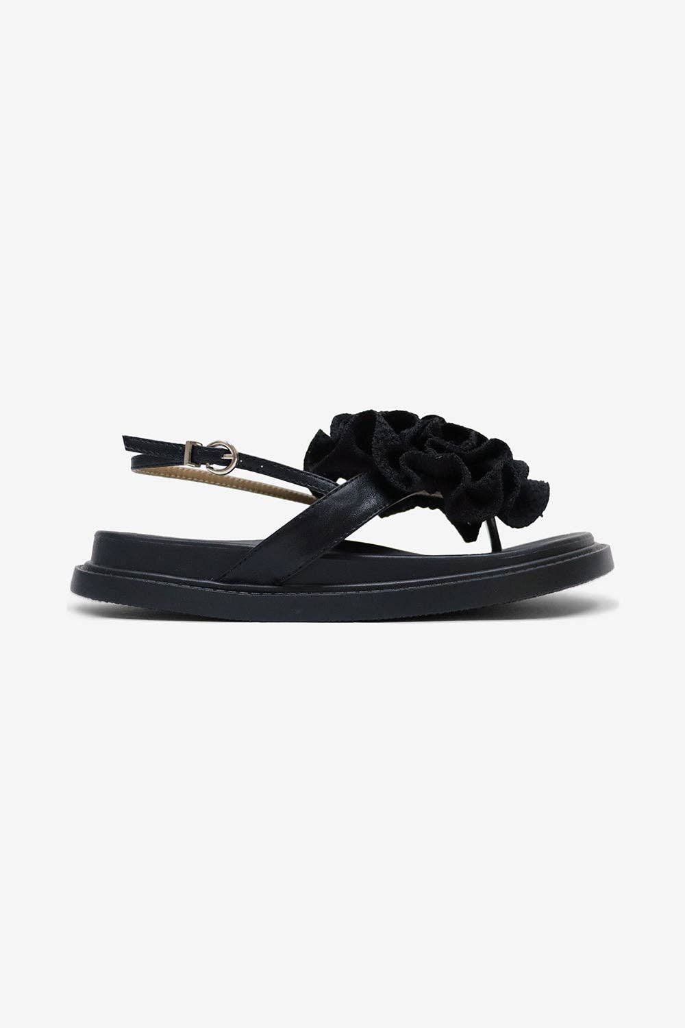 MAKE IT BIG - Crochet Flower, Black Base, Statement Slides