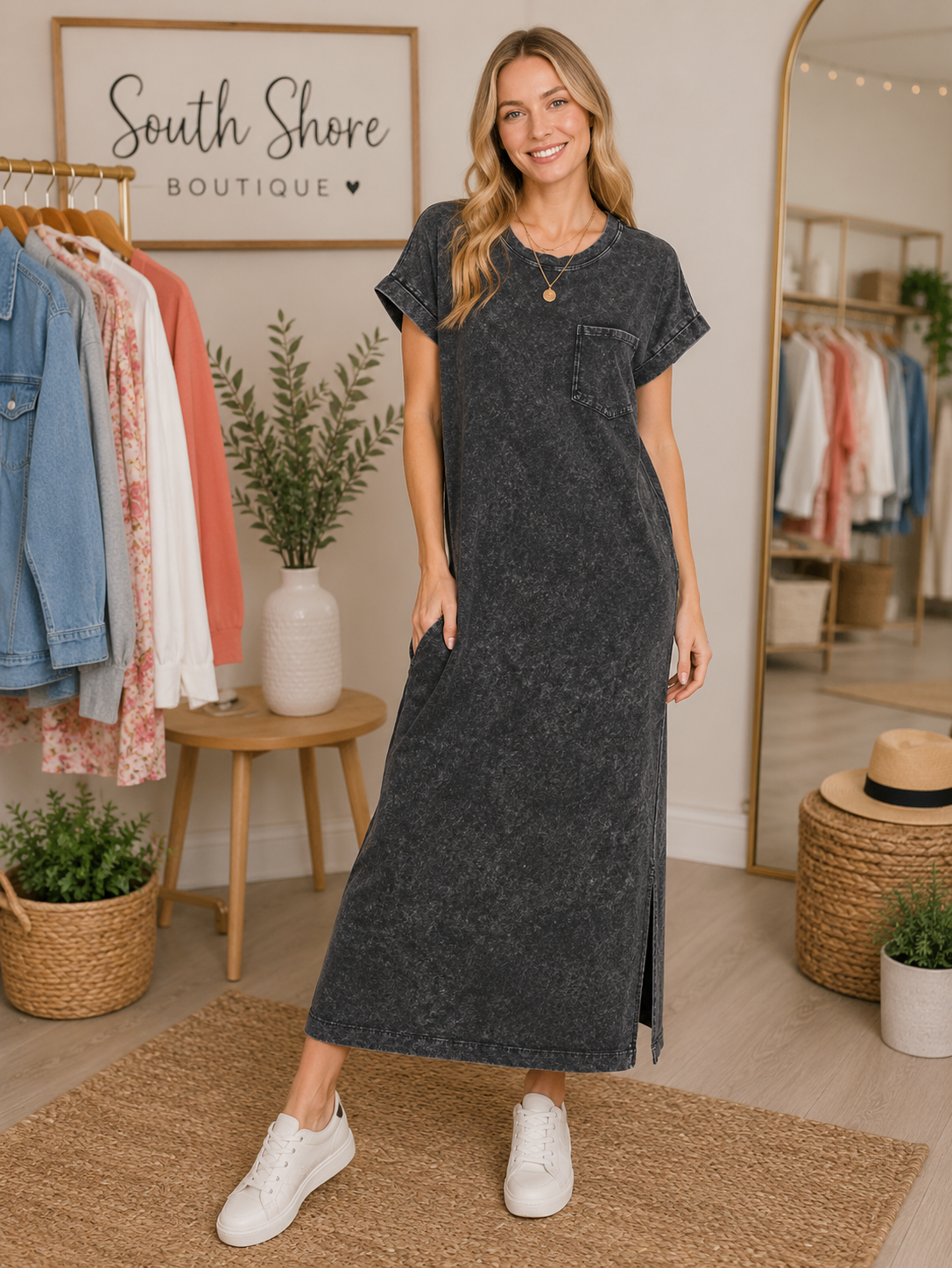 Easy Days Washed Maxi Tee Dress