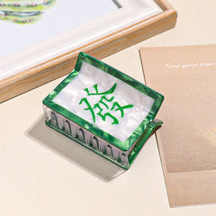 Fun Game Mahjong Tile Shaped Hair Clips