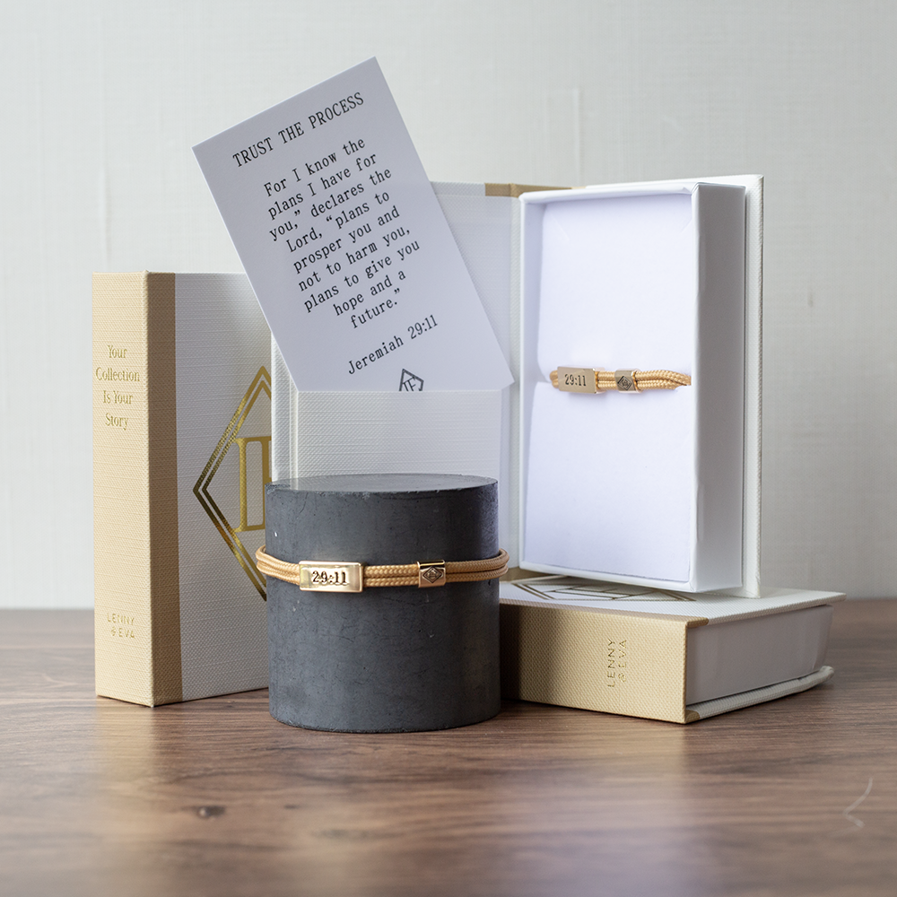 Lenny & Eva - Sentiment Cord Bracelet-Jeremiah 29:11, Trust the Process
