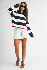 Coastal Stripe Crewneck Sweater