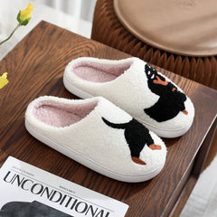 ACCITY - POPULAR DACHSHUND EMBROIDERED COTTON SLIPPERS_CWSHS0769