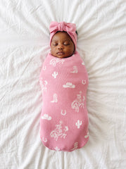 SWaddle AN - Cowgirl Jacquard Knit Baby Blanket