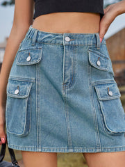 Denim Short Skirt Half Skirt