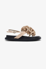 MAKE IT BIG - Crochet Flower, Black Base, Statement Slides
