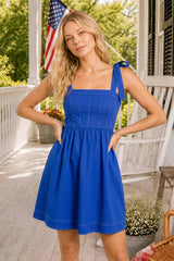 Tie Strap Babydoll Dress – Spring to Game Day Poplin Charm