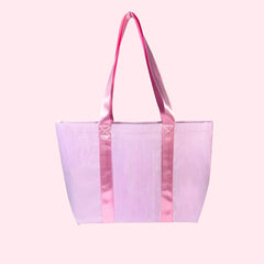 Pink Preppy Stripe ~WIPEABLE~ Little Mama Tote | Mint