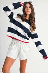 Coastal Stripe Crewneck Sweater