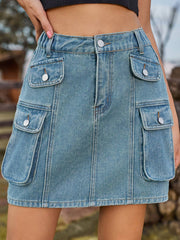 Denim Short Skirt Half Skirt