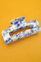 VINTAGE TOILE PATTERN PORCELAIN HAIR CLAW CLIPS