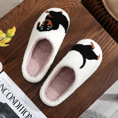 ACCITY - POPULAR DACHSHUND EMBROIDERED COTTON SLIPPERS_CWSHS0769