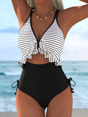 Wholesalesir - Striped Spliced One-Piece Swimsuit