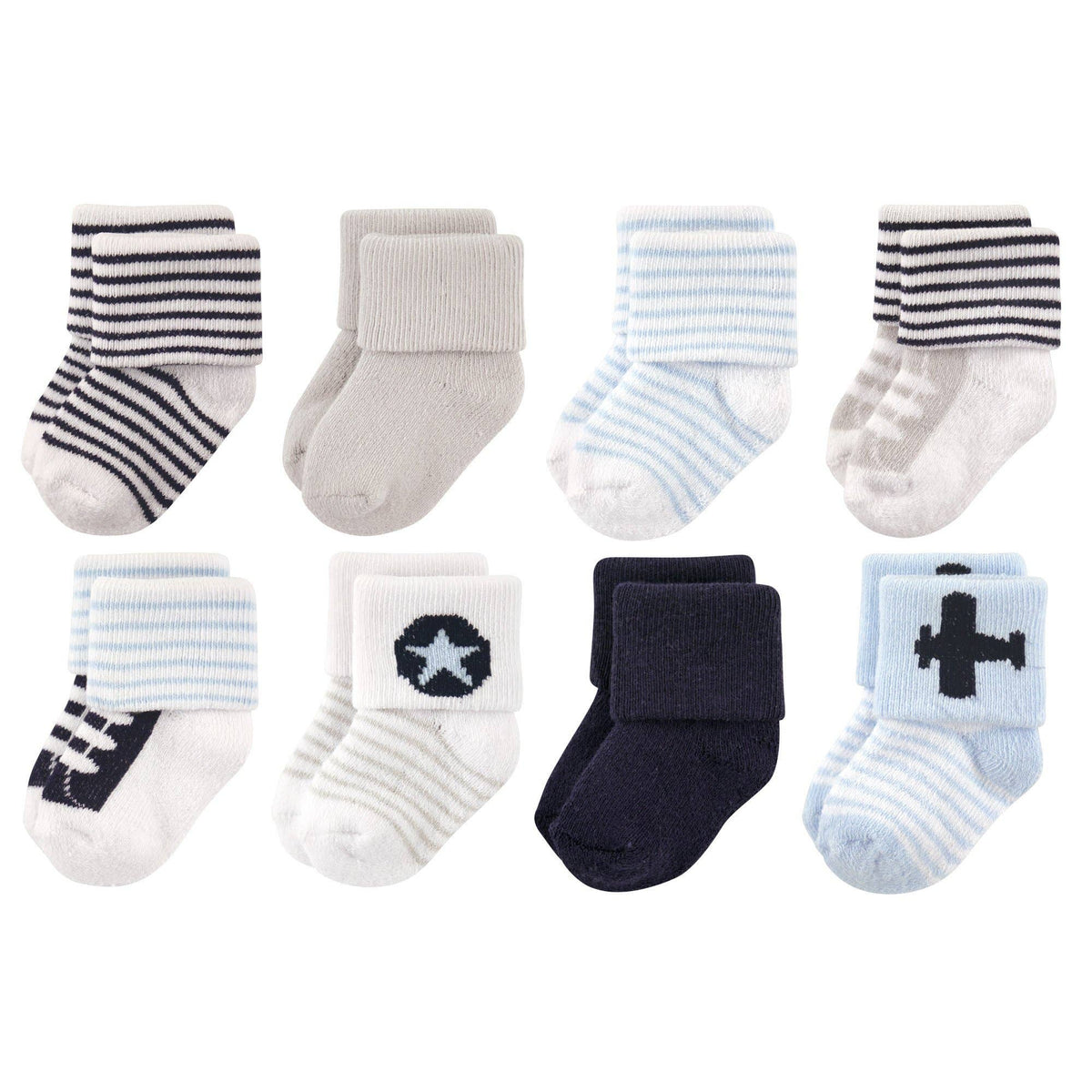 Newborn and Baby Terry Socks, Airplane