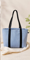 Navy Preppy Stripe ~WIPEABLE~ Little Mama Tote | Mint
