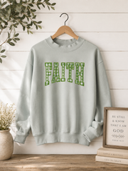 "FAITH " Ice green mock neck