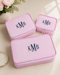 Pink Seersucker Stacking Set