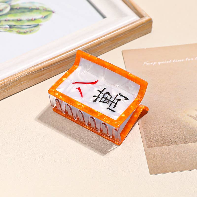 Fun Game Mahjong Tile Shaped Hair Clips