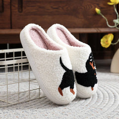 ACCITY - POPULAR DACHSHUND EMBROIDERED COTTON SLIPPERS_CWSHS0769