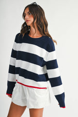 Coastal Stripe Crewneck Sweater