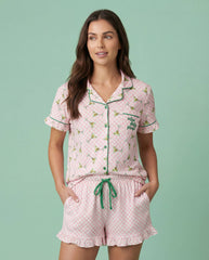 3-Piece - Extra Dirty Martini Frilly PJ Set w/ Bonus Shorts
