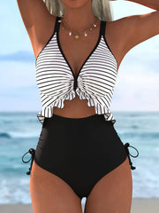 Wholesalesir - Striped Spliced One-Piece Swimsuit